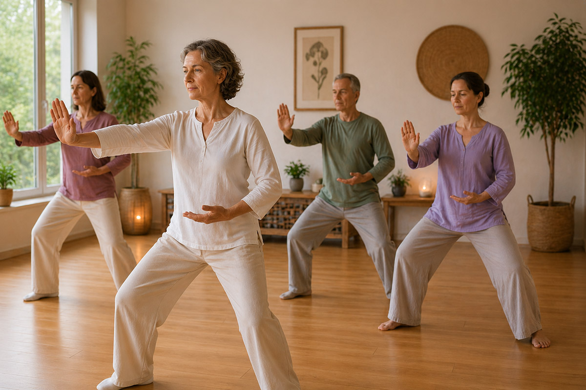 Gruppe übt Rücken-Qigong im Workshop – sanfte Bewegungen für mehr Beweglichkeit im Alltag